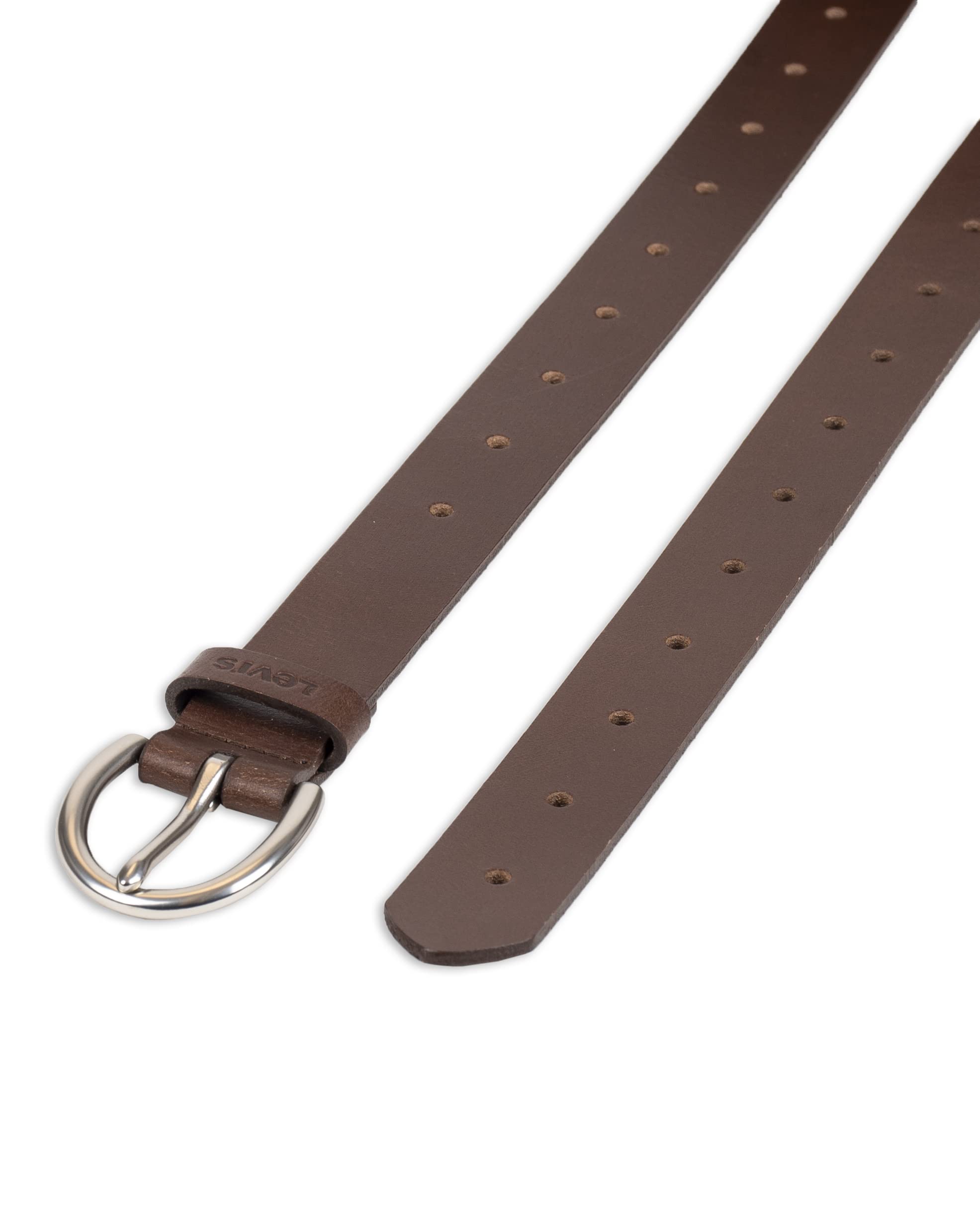 Levi's Women's Fully Adjustable Perforated Slim Belt, Brown, Large