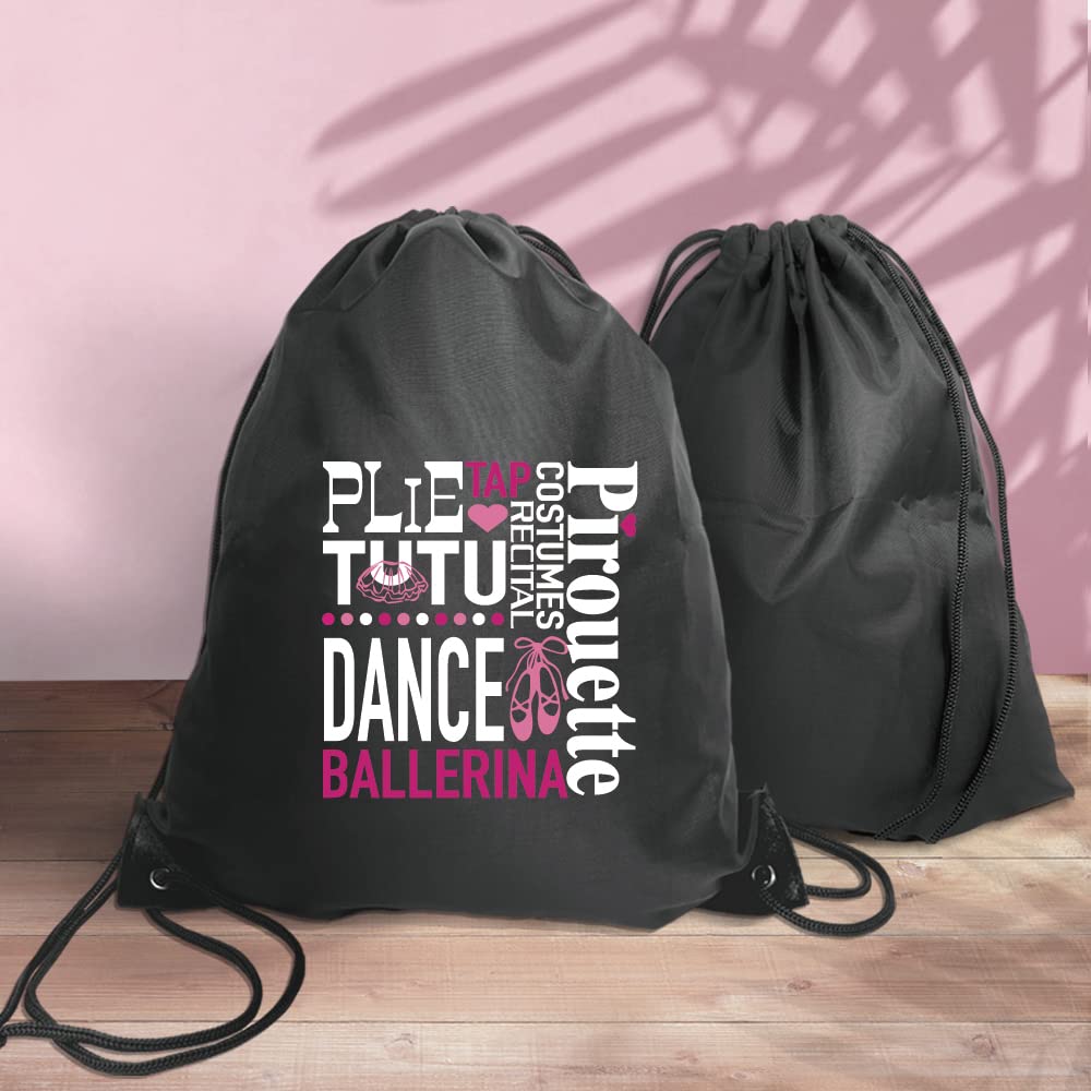 Haizct Ballet Drawstring Backpacks, Dance Bags, Unisex Drawstring Backpack Bag for Gym Shopping Sport Yoga Dance Rehearsal, Great Gift for Ballet Dancer Actor Actress