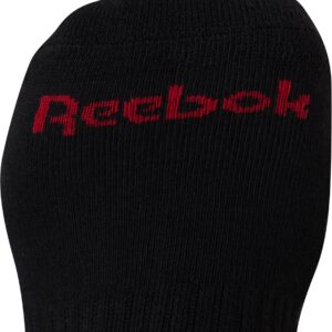 Reebok Men’s Quarter Socks – 6 Pack Cushion Quarter Cut Ankle Socks for Men - Breathable Men's Athletic Socks (Size: 6-12.5), Size 6-12.5, Red/Black