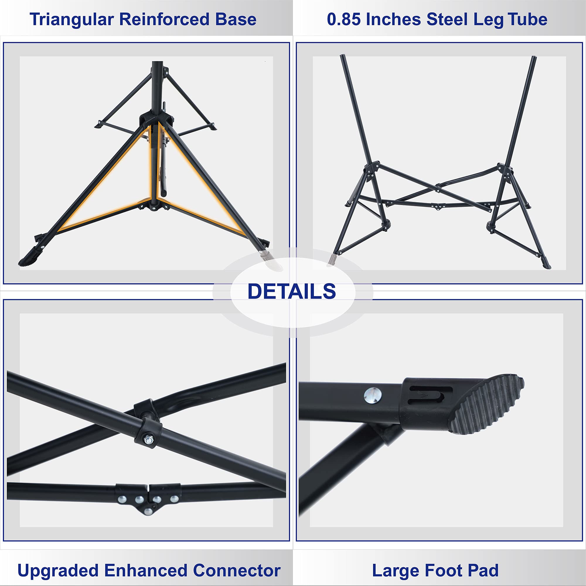 LET'S CAMP Hammock Chair Portable Camping Chair Oversized Folding Rocking Chair with Headrest and Cup Holder for Travel, Picnic, Patio, Fishing, Supports 300lbs