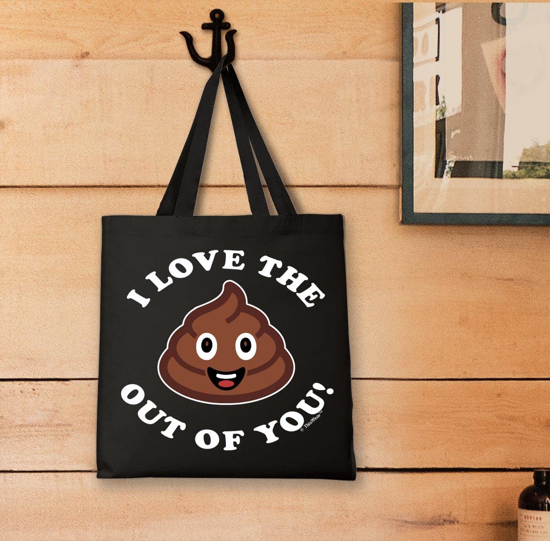 Gifts For Boyfriend Gifts For Men I Love The Poop Out Of You Black Canvas Tote Bag