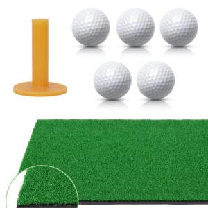 Golf Practice Net, 10x7ft Golf Hitting Aids Nets for Backyard Driving Chipping, Home Golf Swing Training with Targets /1 Golf Mat / 5 Golf Balls / 1 Golf Tees/Bag - Men Indoor Outdoor Sports Game