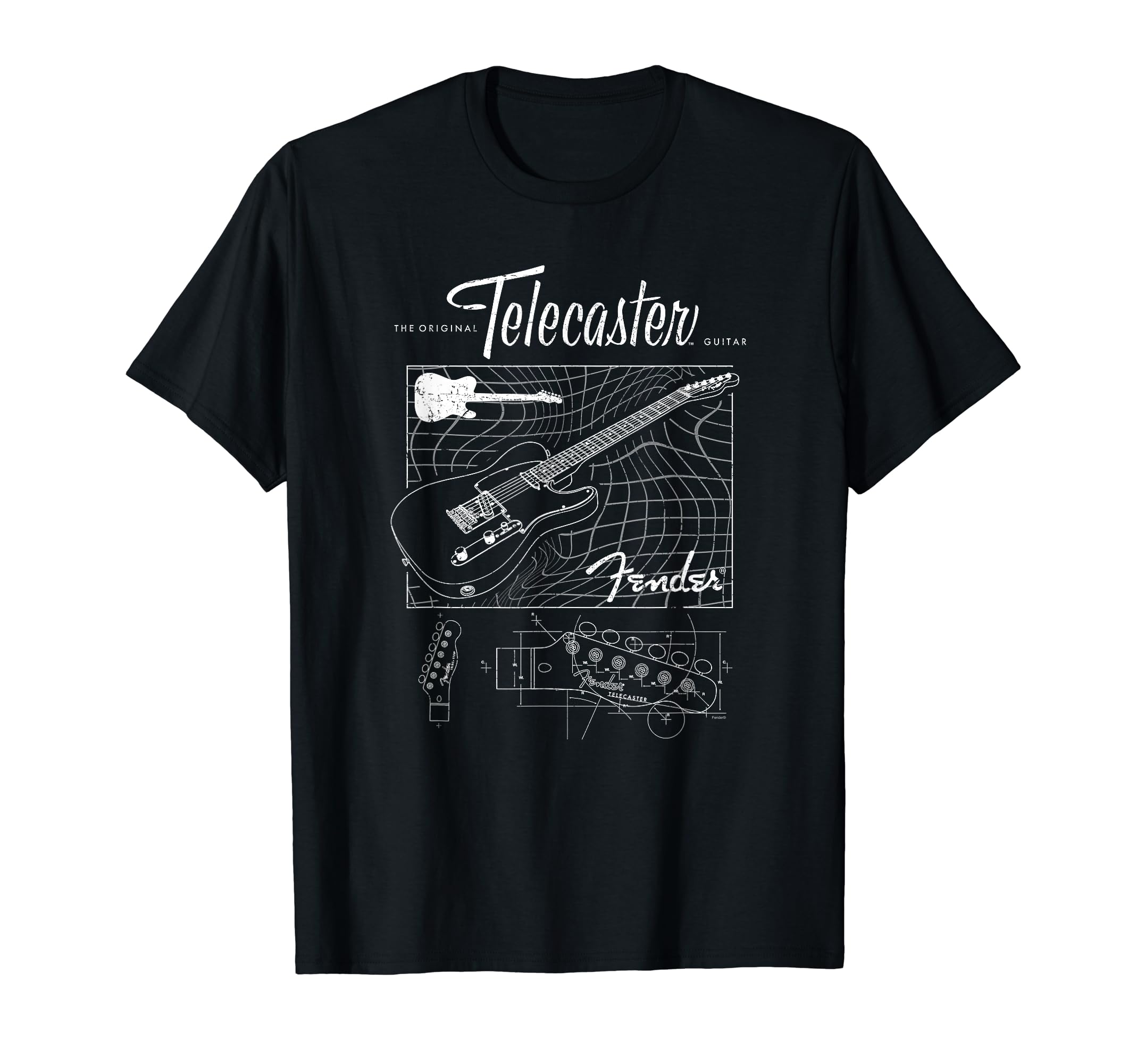 Fender The Original Telecaster Guitar Schematic Poster T-Shirt