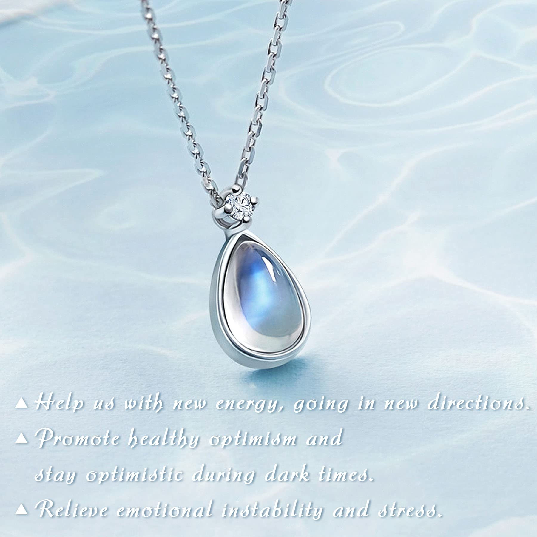 RINHOO FRIENDSHIP Moonstone Necklace for Women Inspirational New Geginnings Gifts for Women Graduation, Retirement, Miscarriage Mothers, Divorce Breakup Gifts for Women