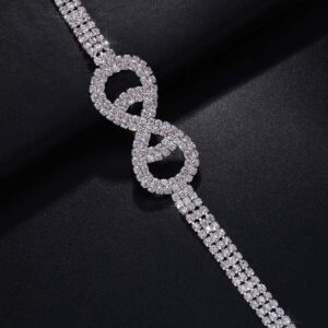 Woeoe Sparkly Rhinestone Bra Chain Silver Crystal Chest Chains Sexy Nightclub Beach Party Rave Body Chain for Women