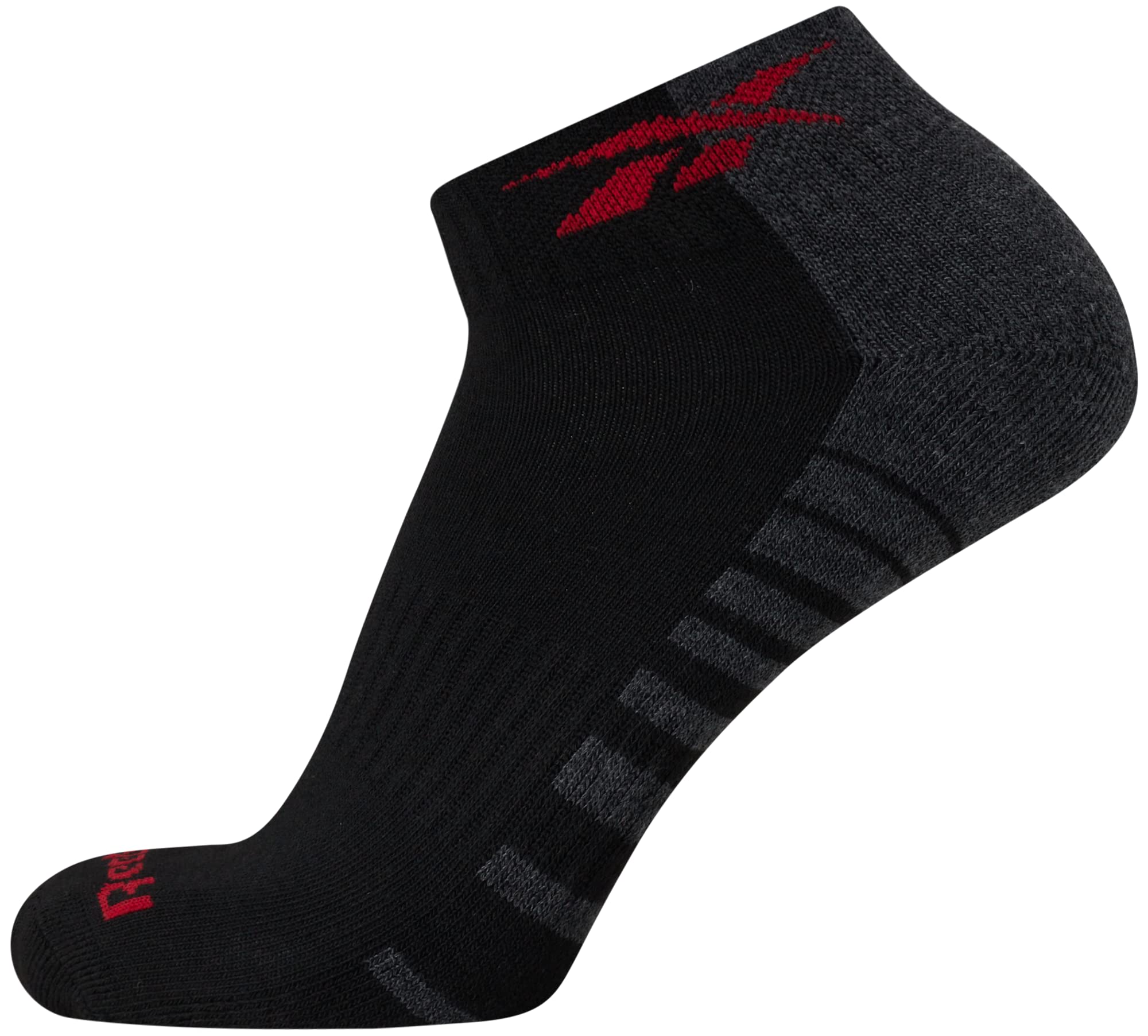 Reebok Men's Quarter Socks - 12 Pack Performance Cushion Comfort Socks - Breathable Athletic Ankle Socks for Men (6-12.5), Size 6-12.5, Red/Black