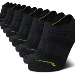 Reebok Men's Low Cut Socks - 12 Pack Performance Cushion Comfort No Show Socks - Breathable Athletic Socks for Men (6-12.5), Size 6-12.5, Black/Grey Logo