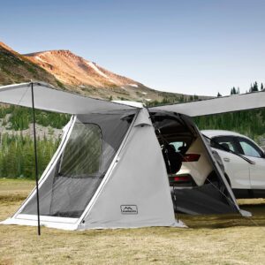 KAMPKEEPER SUV Car Tent, Tailgate Shade Awning Tent for Camping, Vehicle Camping Tents Outdoor Travel (Gray)