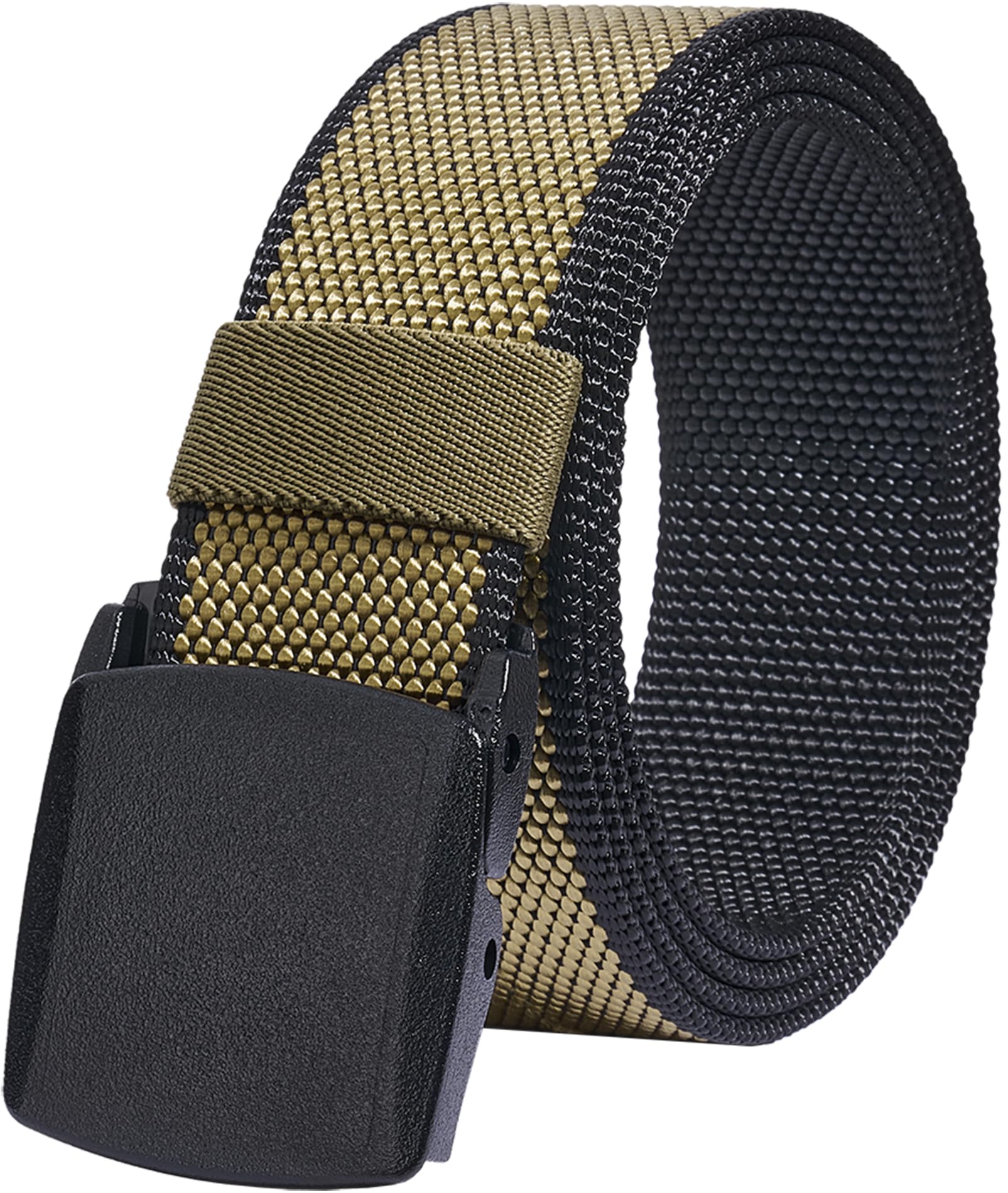 LionVII Casual Belt Men - Reversible Web Field Belts for men,Fabric Waist Strap wtih YKK Plastic Buckle for Work Adjustable [53" L x 1.5" W](Black and Brown)