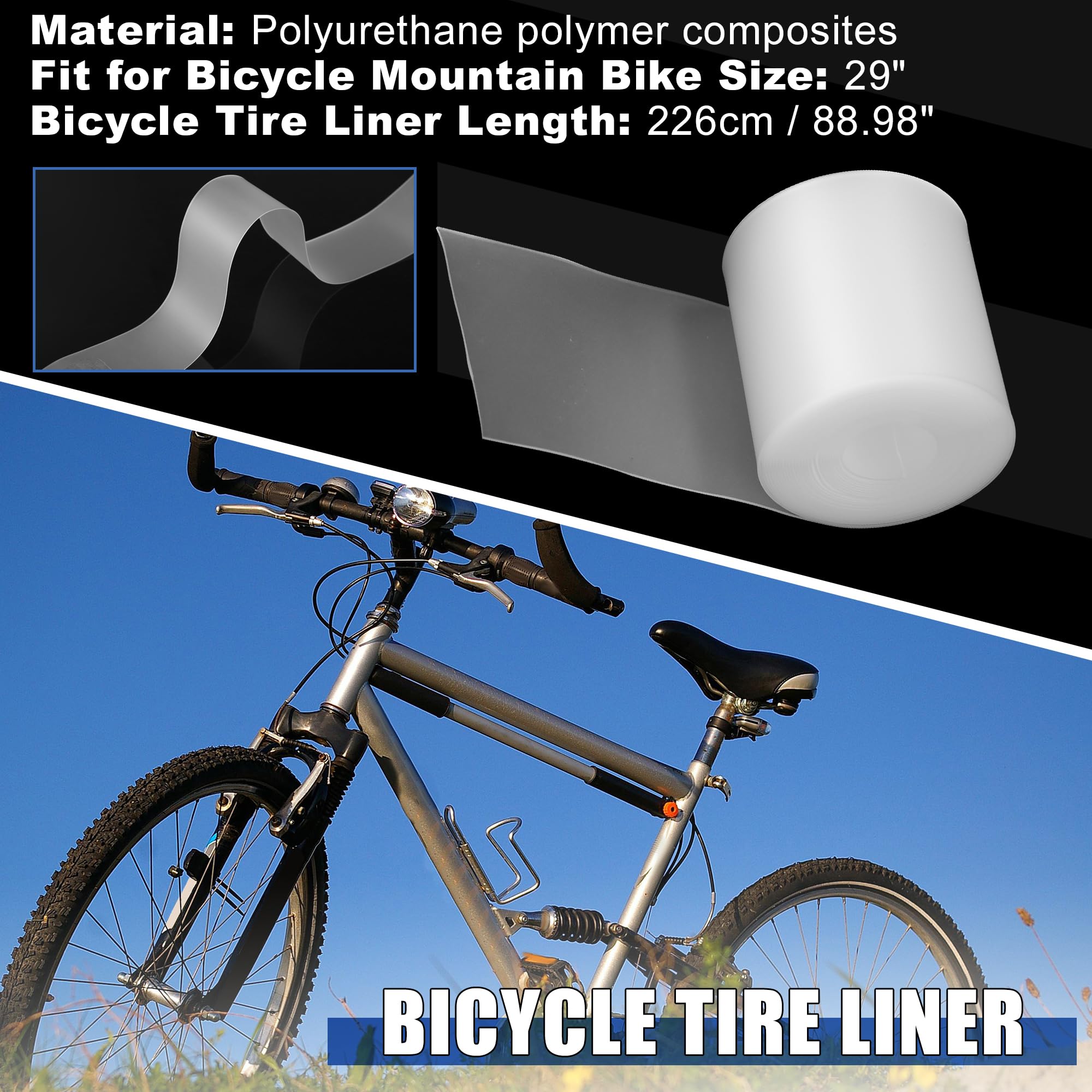 X AUTOHAUX 2pcs 29" Bicycle Bike Tire Liner Bicycle Tire Protector for Mountain Road Bike White