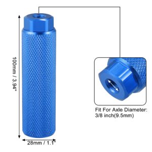 X AUTOHAUX Pair Aluminum Alloy Rear Foot Pegs Footrests Universal Blue for BMX MTB Bike Bicycle Fit 3/8 Inch Axles