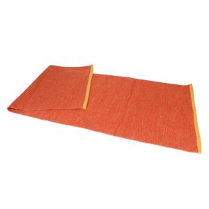 KD Willmax Cotton Yoga Mat Cotton Handmade Organic Cotton Yoga Earth Natural Elements Yoga Rug Hand Woven Washable 100% Organic Exercise Mat Highly Absorbent Mat Size 74x27 Inch (Saffron,Dark Orange)