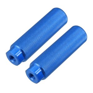 X AUTOHAUX Pair Aluminum Alloy Rear Foot Pegs Footrests Universal Blue for BMX MTB Bike Bicycle Fit 3/8 Inch Axles