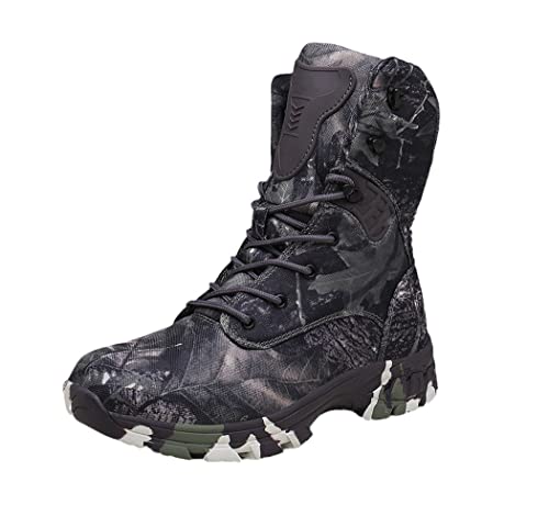 Men Camo Military Boots, Special Force Tactical Boots, Outdoor Desert Non-Slip Combat Shoes, Hiking Hunting Boot