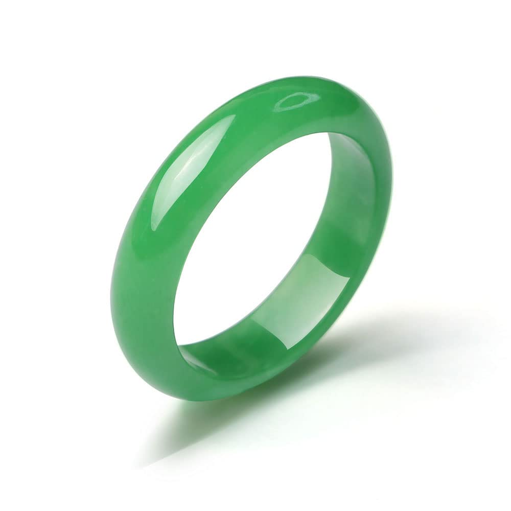 LIU'S TUNG Jade Ring For Women For Teen - Good Luck Jewelry with Wide Band Wedding Ring Size 4-12 (6)