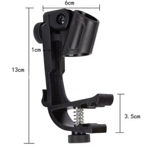 Drum Microphone Clip Adjustable Drum Rim Mic Clips Drum Microphone Mount Clamp (Pack of 2)