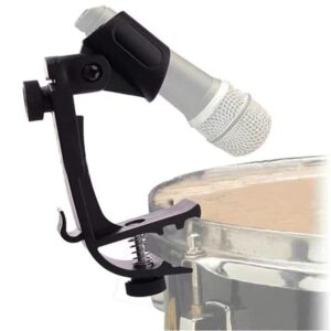 Drum Microphone Clip Adjustable Drum Rim Mic Clips Drum Microphone Mount Clamp (Pack of 2)