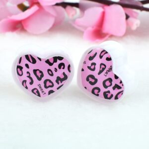 Jboyanpei 12Pcs/6pairs Sexy Leopard Ear Tunnels Plugs and Gauges Heart Shaped Acrylic Ear Expander Studs Stretching Body Piercing Jewelry 22mm