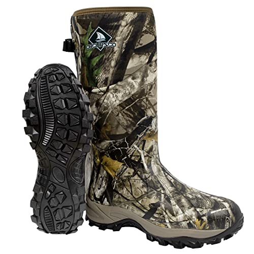 Obcursco Hunting Boots for Men, Waterproof Insulated 6mm Neoprene Rubber Boots for Hunting and Outdoor Activities (Camo, 10)