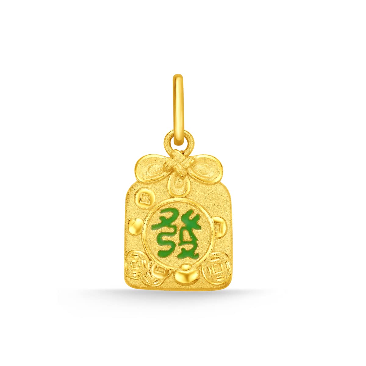 CHOW TAI FOOK 999 24K Pure Gold Be Wealthy Omamori Pendant