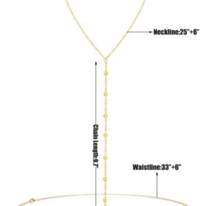 Minimalist Gold Satellite Beads Belly Waist Body Chain Adjustable Trendy Beach Bikini Jewelry Handmade for Women Sexy