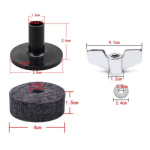 Cymbal Replacement Accessories Cymbal Sleeves with Base Wing Nuts Cymbal Felts Hi-Hat Clutch Felt Hi Hat Cup Felt&Cymbal Washer (G-12)