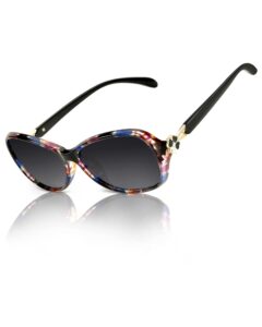 lvioe vintage oval polarized sunglasses for women uv400 protection four-leaf clover trim driving shades ls331