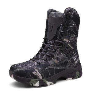 Men Camo Military Boots, Special Force Tactical Boots, Outdoor Desert Non-Slip Combat Shoes, Hiking Hunting Boot