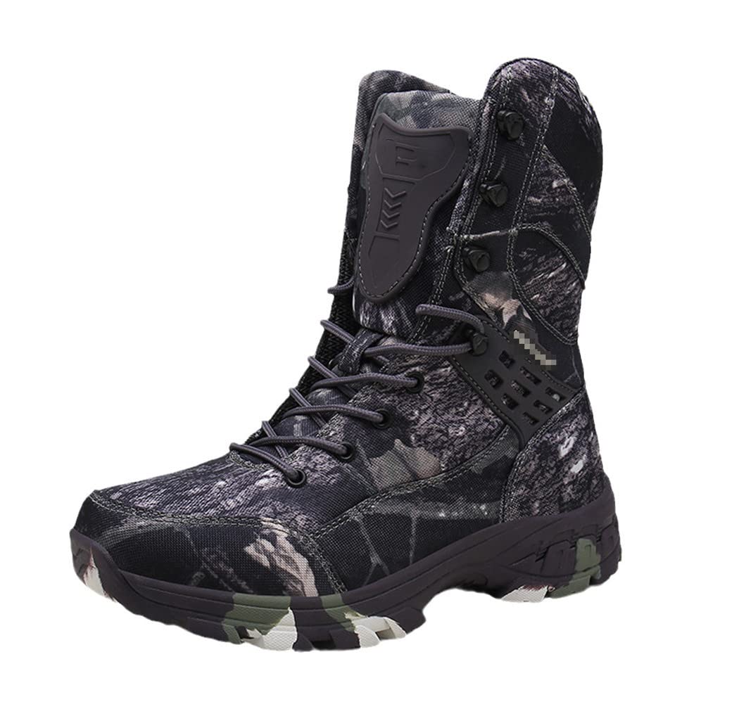 Men Camo Military Boots, Special Force Tactical Boots, Outdoor Desert Non-Slip Combat Shoes, Hiking Hunting Boot