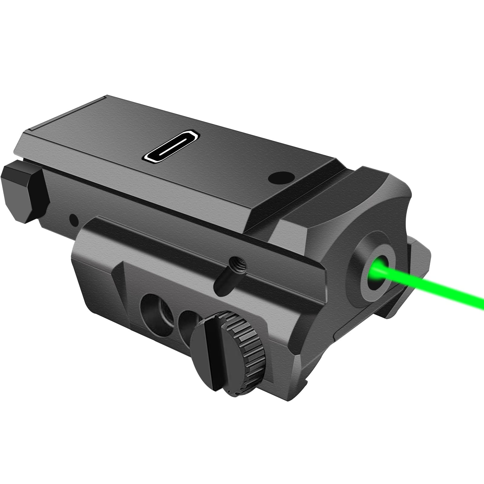 Nihowban Green Dot Laser Sight Compact Shockproof with Picatinny Weaver Rail for Pistol Handgun Gun Rifle USB Tup-C Charging Cable