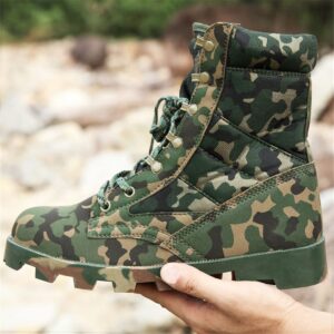 Men Jungle Tactical Military Boots, Combat Desert Boots, Camouflage Hiking Hunting Work Shoes