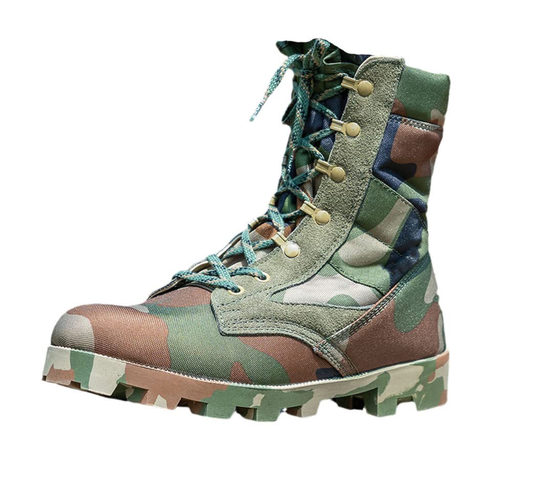 Men Jungle Tactical Military Boots, Combat Desert Boots, Camouflage Hiking Hunting Work Shoes