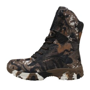 Waterproof Military Tactical Boots, Camouflage Disguise Outdoor Hunting Boots, Men Mid-Calf Trekking Shoes