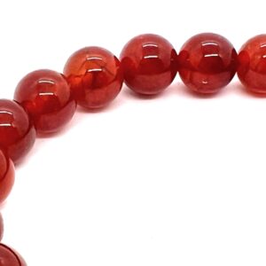 Red Dragon Vein Fire Agate Stretch Bracelet | Root Chakra | Aries Birthstone