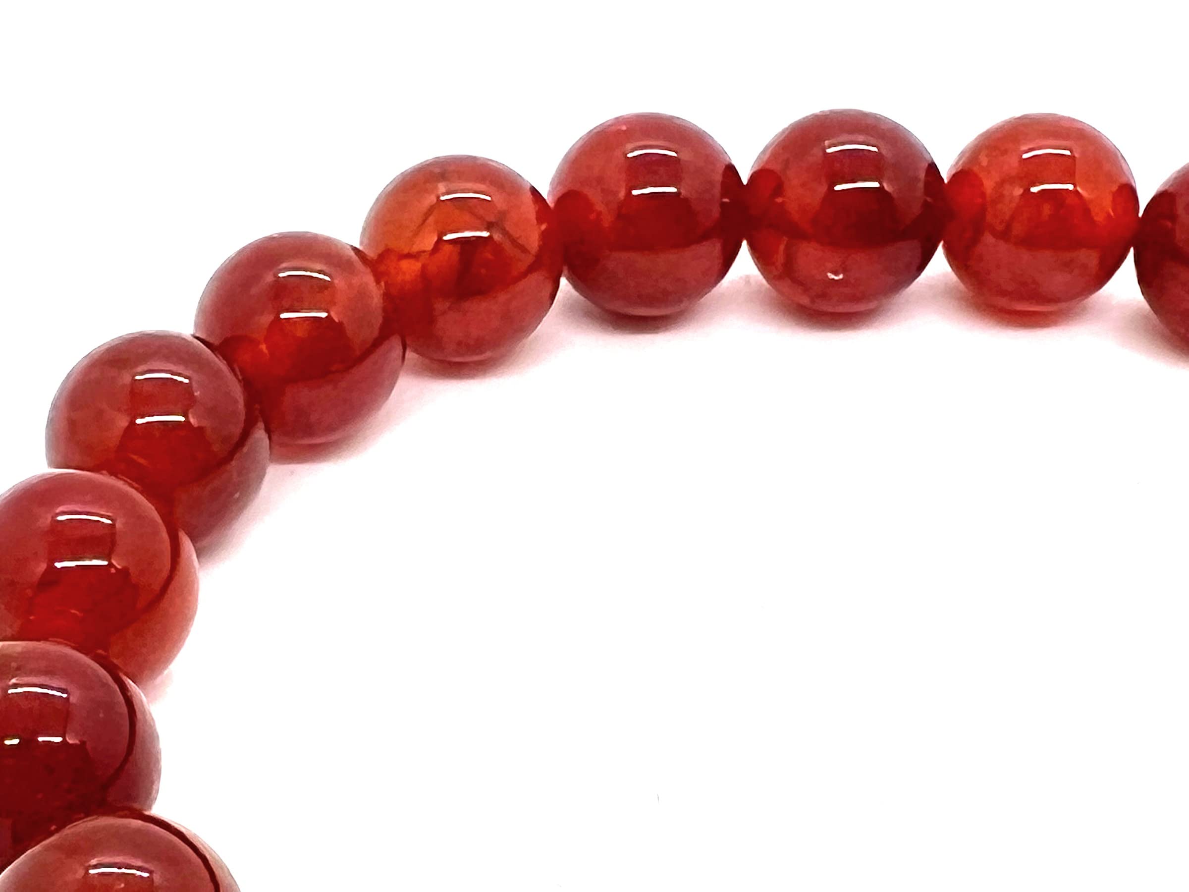 Red Dragon Vein Fire Agate Stretch Bracelet | Root Chakra | Aries Birthstone