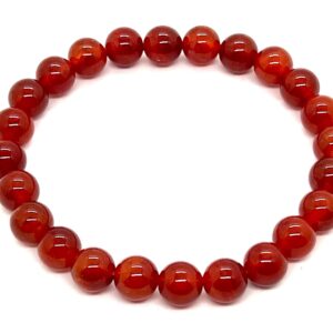 Red Dragon Vein Fire Agate Stretch Bracelet | Root Chakra | Aries Birthstone