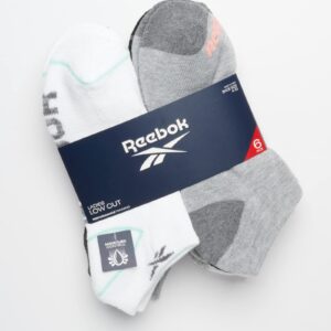 Reebok Women's Low Cut Socks - 6 Pack Performance Cushion Comfort No Show Socks - Breathable Athletic Socks for Women (4-10), Size 4-10, Grey Multi