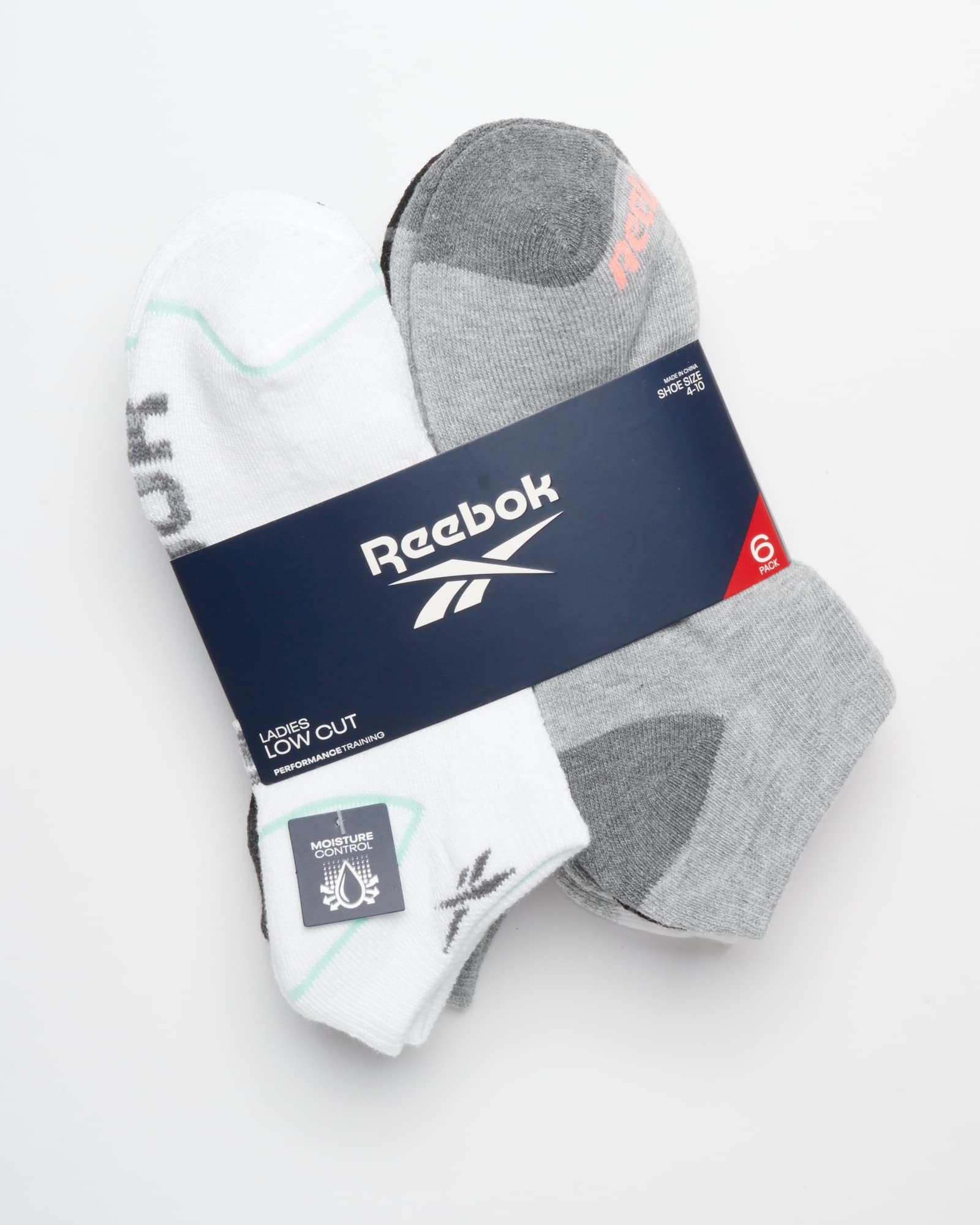 Reebok Women's Low Cut Socks - 6 Pack Performance Cushion Comfort No Show Socks - Breathable Athletic Socks for Women (4-10), Size 4-10, Grey Multi