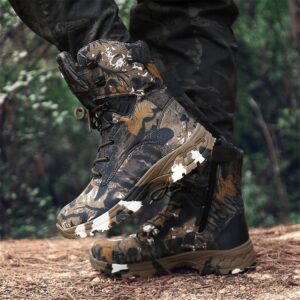 Waterproof Military Tactical Boots, Camouflage Disguise Outdoor Hunting Boots, Men Mid-Calf Trekking Shoes