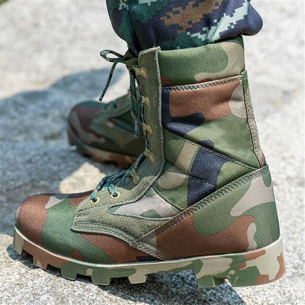 Men Jungle Tactical Military Boots, Combat Desert Boots, Camouflage Hiking Hunting Work Shoes