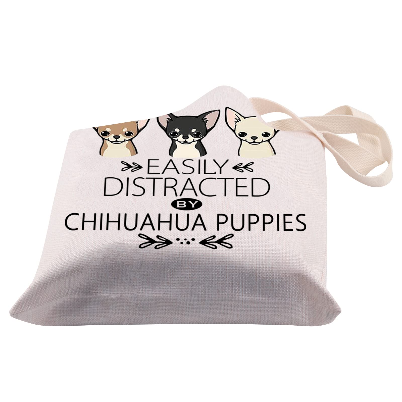 BDPWSS Chihuahua Tote Bags For Women Chihuahua Lover Gift Chihuahua Mom Canvas Shoulder Bag Chihuahua Puppies Dog Lover Gift (Chihuahua puppy TG)