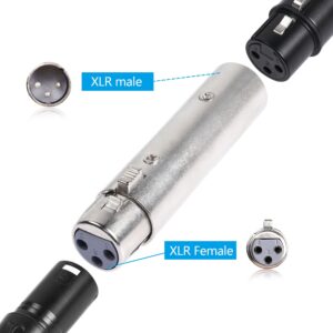 PNGKNYOCN XLR Male to Female Adapter,3 Pin XLR Audio Microphone Cable Extension Adapter Connector（2-pack）