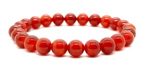 red dragon vein fire agate stretch bracelet | root chakra | aries birthstone