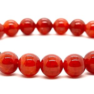 Red Dragon Vein Fire Agate Stretch Bracelet | Root Chakra | Aries Birthstone