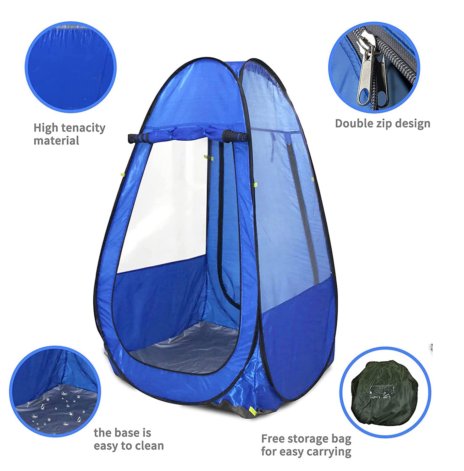 Sports Pop Up Tent for Shade | Personal Single Person Shelter Sport Tents Waterproof for Bad Weather, 2 Clear Sides, 2 Doors for Watching Events Games, for Camping Hiking Fishing Beach Outdoor