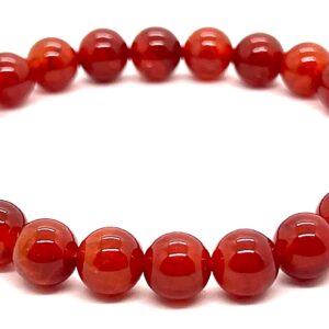 Red Dragon Vein Fire Agate Stretch Bracelet | Root Chakra | Aries Birthstone