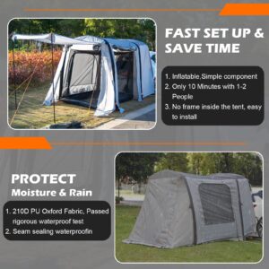 Inflatable SUV Tent Wild Camping Tail Tent Car Fishing Roof Outdoor Ventilated Independent Waterproof Pad