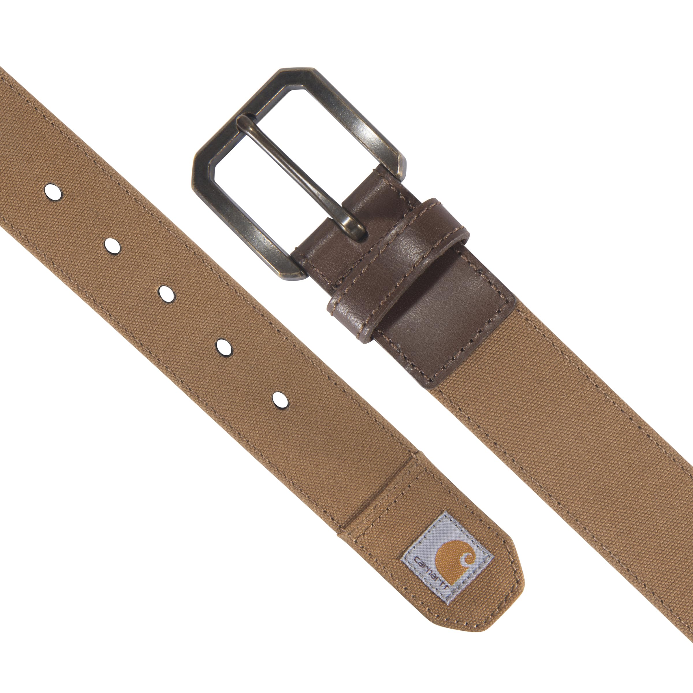 Carhartt Men's Casual Rugged Duck Canvas Belts, Brown, 34