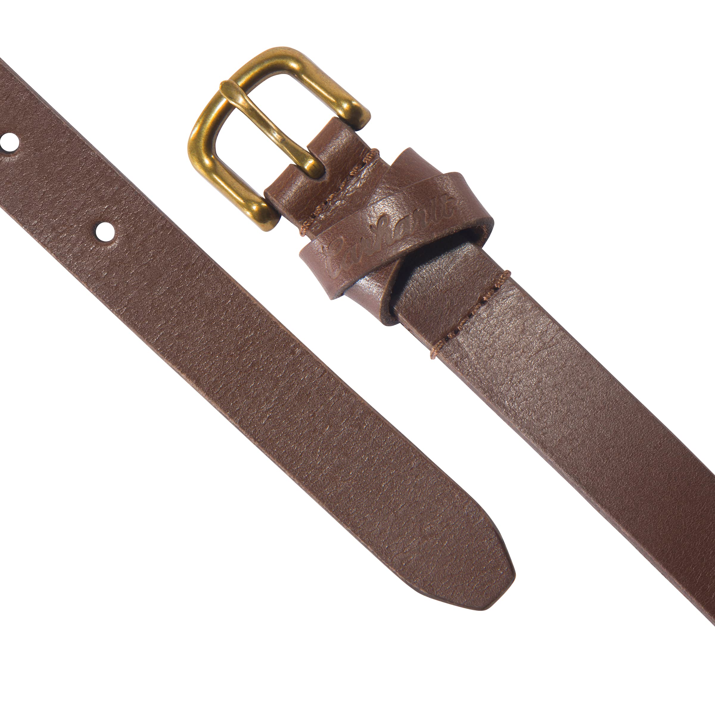 Carhartt Women's Casual Rugged Belts, Available in Multiple Styles, Colors & Sizes, Bridle Leather Thin (Brown), Medium