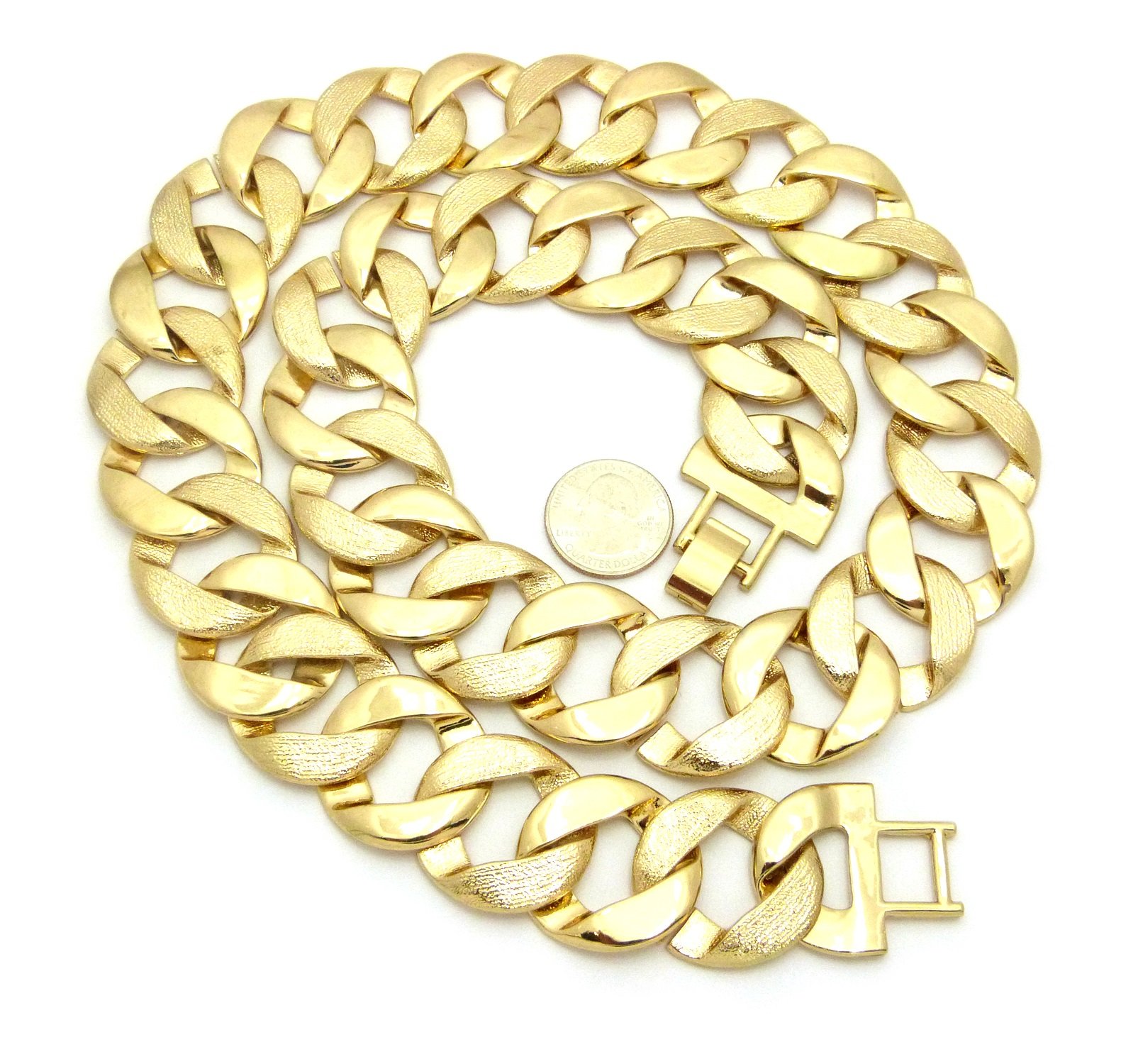 NEW HIP HOP 30mm/30' THICK CUBAN LINK CHAIN NECKLACE - RC2362G, Gold